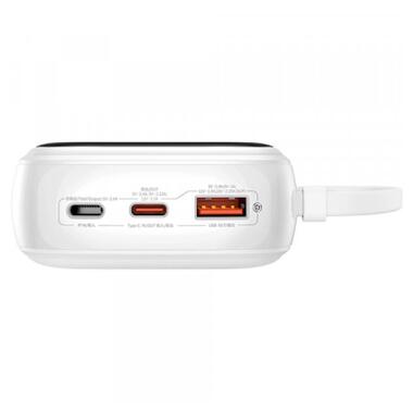 Батарея универсальная Baseus Qpow Pro+ 20000mAh 22,5W, PD/3.0, QC/3.0, FCP, AFC, built-in USB-C cable, white (P10067103213-00) фото №5
