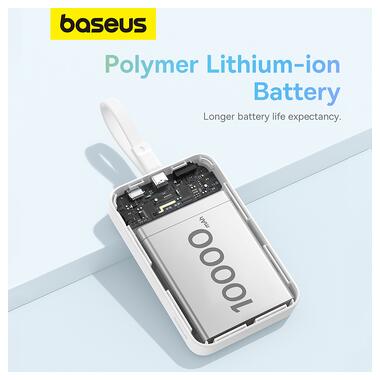 Зовнішній акумулятор Baseus Magnetic Mini Wireless Fast Charge Power Bank Type-C Edition 10000mAh 30W Stellar White (P1002210B223-00) фото №15