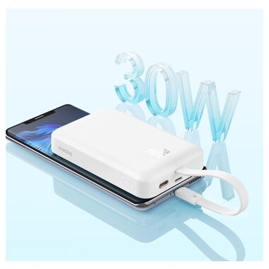 Зовнішній акумулятор Baseus Magnetic Mini Wireless Fast Charge Power Bank Type-C Edition 10000mAh 30W Stellar White (P1002210B223-00) фото №9