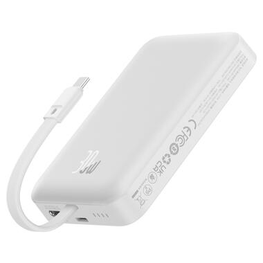 Зовнішній акумулятор Baseus Magnetic Mini Wireless Fast Charge Power Bank Type-C Edition 10000mAh 30W Stellar White (P1002210B223-00) фото №8