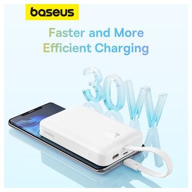 Зовнішній акумулятор Baseus Magnetic Mini Wireless Fast Charge Power Bank Type-C Edition 10000mAh 30W Stellar White (P1002210B223-00) фото №13
