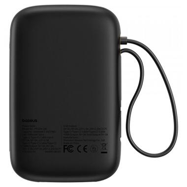 Батарея универсальная Baseus 10000mAh Qpow 2 30W PD/3.0, QC/3.0, w/built-in USB-C cable, Black (P10055008113) фото №6