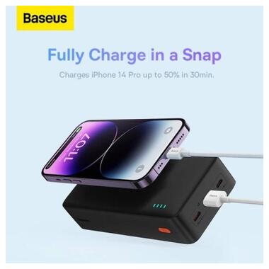 Батарея универсальная Baseus Airpow 30000mAh 20W PD/3.0, QC/3.0, black (PPQD090101) фото №2