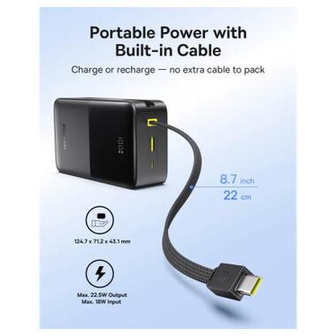 Батарея универсальная Baseus EnerFill FC51 Bipow2 Pro 30000mAh 22,5W build cab.USB-C black (E0028100) фото №8