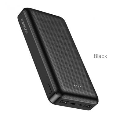 Портативний акумулятор Borofone BJ3A Power Bank Type-C microUSB 2*USB 2A 20000mAh чорний фото №1