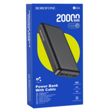 Портативний акумулятор Borofone BJ3A Power Bank Type-C microUSB 2*USB 2A 20000mAh чорний фото №6