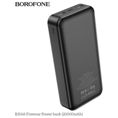 Зовнішній акумулятор Borofone BJ14A Freeway 20000 mAh Black (BJ14AB) фото №2