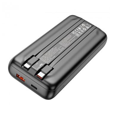 УМБ BOROFONE BJ22A fully compatible power bank with cable 20000mAh |1USB/1Type-C, 20W/3A, PD/QC| чорна фото №4