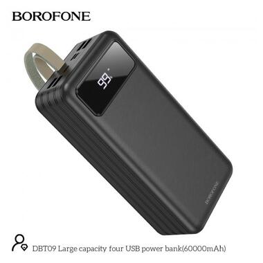 УМБ BOROFONE Large capacity four USB power bank DBT09 60000mAh |4USB/Type-C/Lightning| чорна фото №2