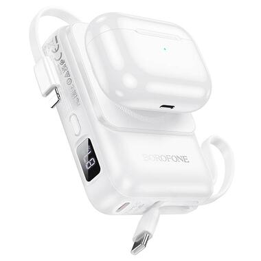 Портативное ЗУ Power Bank BOROFONE BJ59 Refined 22.5W+PD20W с БЗУ 10000 mAh White  фото №2