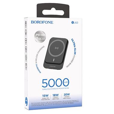 Портативное ЗУ Power Bank BOROFONE BJ63 Nimble PD20W с БЗУ 5000 mAh Black  фото №6