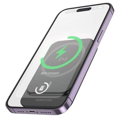 Портативное ЗУ Power Bank BOROFONE BJ63 Nimble PD20W с БЗУ 5000 mAh Black  фото №4