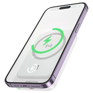 Портативное ЗУ Power Bank BOROFONE BJ63 Nimble PD20W с БЗУ 5000 mAh White  фото №3