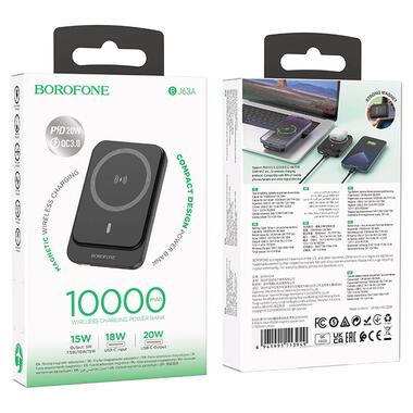 Портативное ЗУ Power Bank BOROFONE BJ63A Nimble PD20W с БЗУ 10000 mAh Black  фото №6