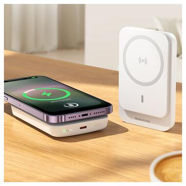Портативное ЗУ Power Bank BOROFONE BJ63A Nimble PD20W с БЗУ 10000 mAh White  фото №4