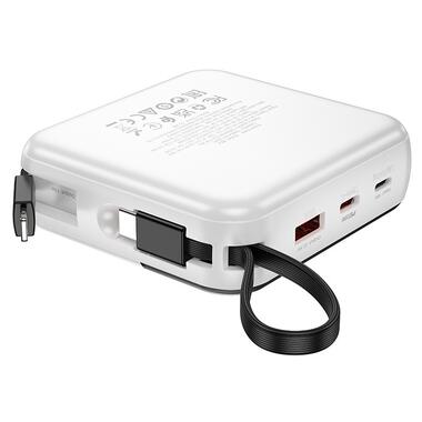 Портативное ЗУ Power Bank BOROFONE BJ64 Distinct 22.5W+PD20W with cable 10000 mAh White  фото №3