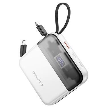 Портативное ЗУ Power Bank BOROFONE BJ64 Distinct 22.5W+PD20W with cable 10000 mAh White  фото №1
