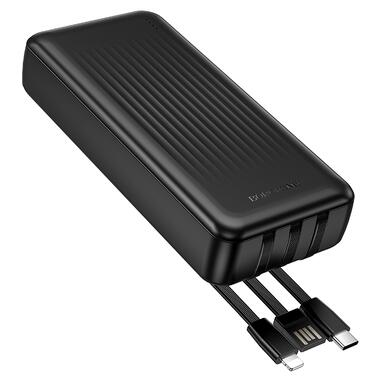 Внешний аккумулятор BOROFONE BJ79A Clever power bank with 3 cables(20000mAh) Black (6941991121555) фото №3