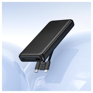 Внешний аккумулятор BOROFONE BJ79 Clever power bank with 3 cables(10000mAh) Black (6941991121531) фото №5