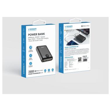 Батарея универсальная VEGER 20000mAh S20 22.5W PD/3/0 QC/3.0 black (6970453554198) фото №3