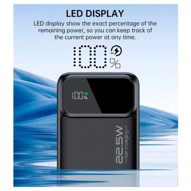 Батарея универсальная Choetech 20000mAh, PD/22.5W, QC/3.0, AFC Samsung, LED (B729) фото №7