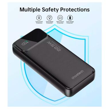 Батарея универсальная Choetech 20000mAh, PD/22.5W, QC/3.0, AFC Samsung, LED (B729) фото №10