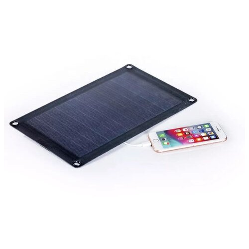 Портативний сонячний зарядний пристрій Dasolar 10W/1xUSB - Black фото №1