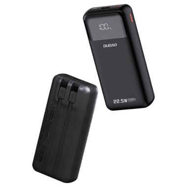 Батарея универсальная Dudao K15Pro 20000mAh PD/22.5W, QC, with built-in cables, Black (6977196682430) фото №2