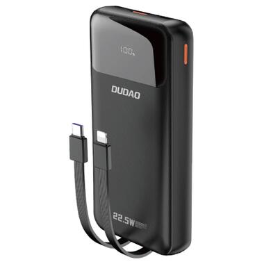 Батарея универсальная Dudao K15Pro 20000mAh PD/22.5W, QC, with built-in cables, Black (6977196682430) фото №1