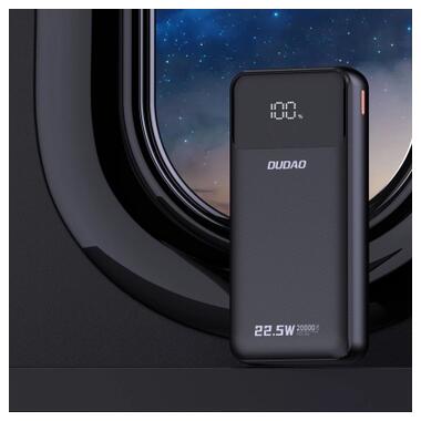 Батарея универсальная Dudao K15Pro 20000mAh PD/22.5W, QC, with built-in cables, Black (6977196682430) фото №6