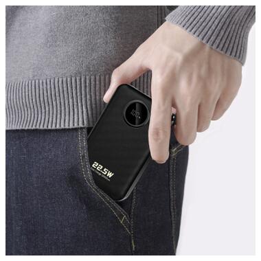 Батарея универсальная Dudao 20000mAh K14+ 22.5W, PD, QC, USB-A, USB-C(In/Out), with built-in USB-C/Lightning cables, Black (6977196680016) фото №5