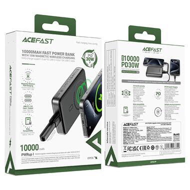 Портативное ЗУ Power Bank Acefast M10 PD30W с БЗУ 10000 mAh Black фото №2