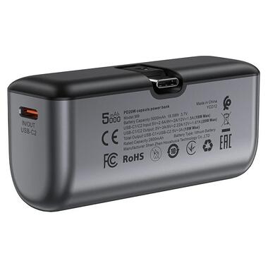 Портативное ЗУ Power Bank Acefast M9 PD20W 5000 mAh Black фото №3