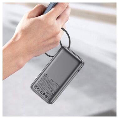 Батарея универсальная Acefast 10000mAh 30W PD, USB-C witch cable, USB-A, Li-Pol, M7 Black (6974316283379) фото №5
