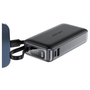 Батарея универсальная Acefast 10000mAh 30W PD, USB-C witch cable, USB-A, Li-Pol, M7 Black (6974316283379) фото №3