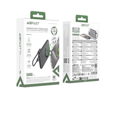 Внешний аккумулятор ACEFAST M30-5000 PD20W magnetic fast charging power bank with cable Black (6974316286004) фото №2