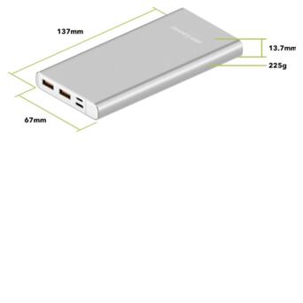 Універсальна мобільна батарея AlzaPower Metal 10000 mAh Fast Charge PD3.0 срібло фото №3