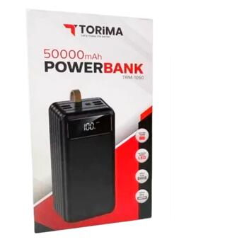 Універсальна мобільна батарея (УМБ) повербанк Torima TRM-1050 50000 mAh з ліхтариком чорна (TRM-1050_2350) фото №6
