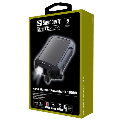 Универсальная мобильная батарея  Sandberg Hand Warmer с обогревателем рук 10000 mAh (420-65) фото №3