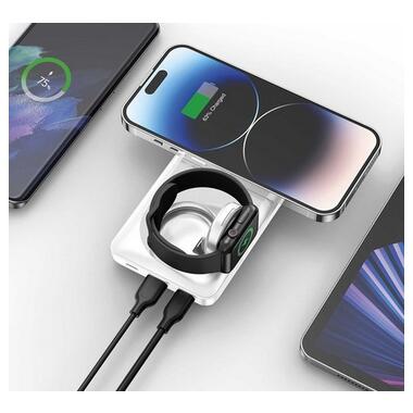 Зарядний пристрій YENKEE YPB 510 - 10000 mAh PD 22,5W 3in1 Qi Wireless (Білий) фото №5