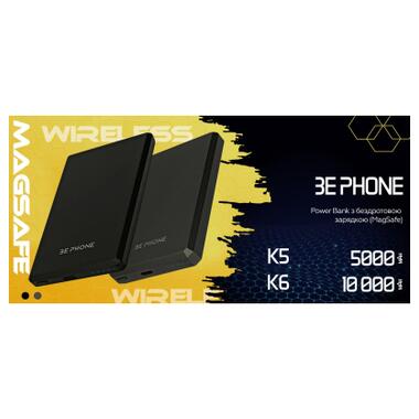 Батарея универсальная BePhone 5000mAh, 15W, MagSafe, black (BP-K5-BK) фото №5