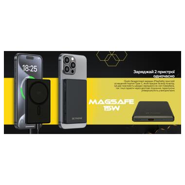 Батарея универсальная BePhone 5000mAh, 15W, MagSafe, grey (BP-K5-GR) фото №5