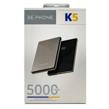 Батарея универсальная BePhone 5000mAh, 15W, MagSafe, grey (BP-K5-GR) фото №12