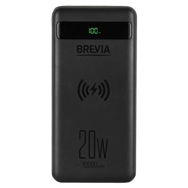 Універсальна мобільна батарея Brevia 10000mAh 20W Wireless Qi10W Li-Pol, LCD (45118) фото №2