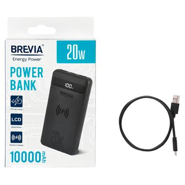 Універсальна мобільна батарея Brevia 10000mAh 20W Wireless Qi10W Li-Pol, LCD (45118) фото №8