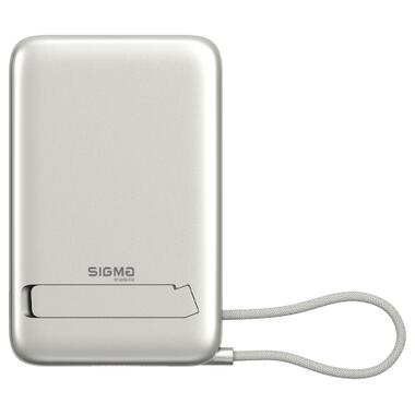 Батарея универсальная Sigma X-power SI10A8QL-MAG silver 10000mAh, Magnetic wireless 15W, charge iWatch, PD+QC, 22,5W max (4827798161012) фото №1
