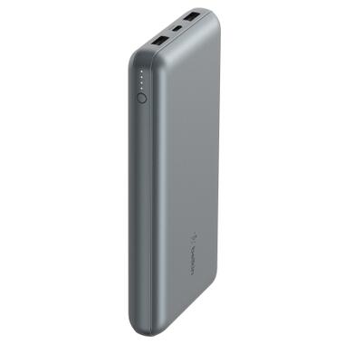 Батарея универсальная Belkin 10000mAh 15W 2xUSB-A, USB-C Gray (BPB011BTGY) фото №4