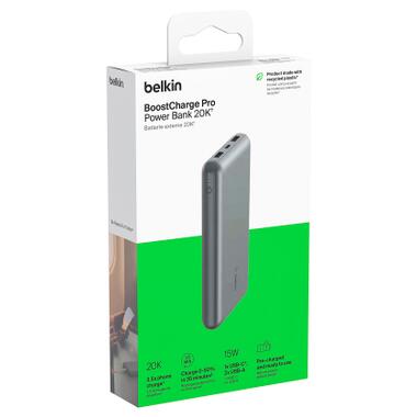 Батарея универсальная Belkin 10000mAh 15W 2xUSB-A, USB-C Gray (BPB011BTGY) фото №11