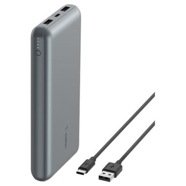 Батарея универсальная Belkin 10000mAh 15W 2xUSB-A, USB-C Gray (BPB011BTGY) фото №9