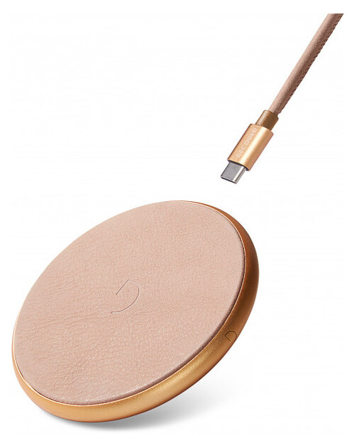 Бездротовий зарядний пристрій Decoded Wireless Fast Charger Leather Pad 10W Gold Metal/Rose (D9WC2GDRE) фото №1